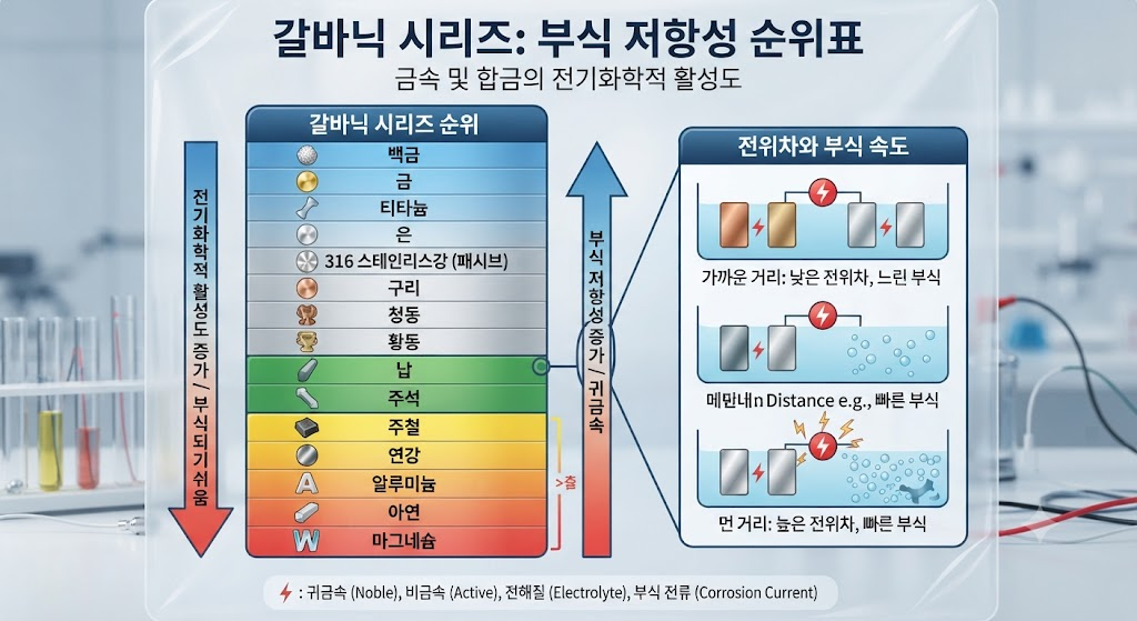 갈바닉 시리즈(Galvanic Series)와 이종금속 접촉부의 부식전류 변화 1 image 38