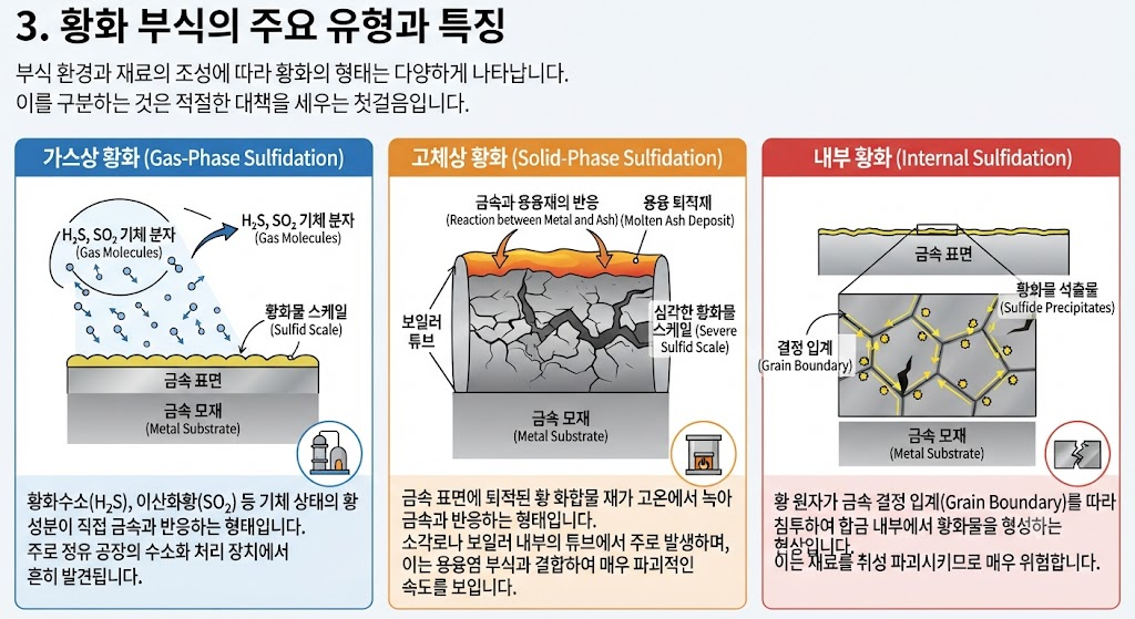 고온 황화(High Temperature Sulfidation) 환경에서 합금의 부식거동 2 황화 부식의 중요 유형과 특징