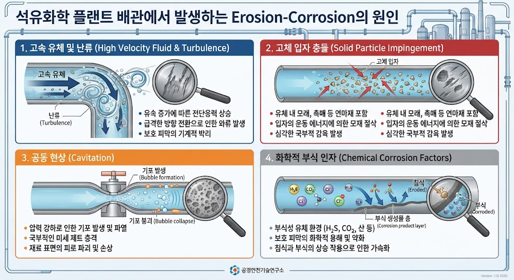 1.석유화학 플랜트 배관에서 발생하는 Erosion-Corrosion의 원인 1 석유화학 플랜트 배관