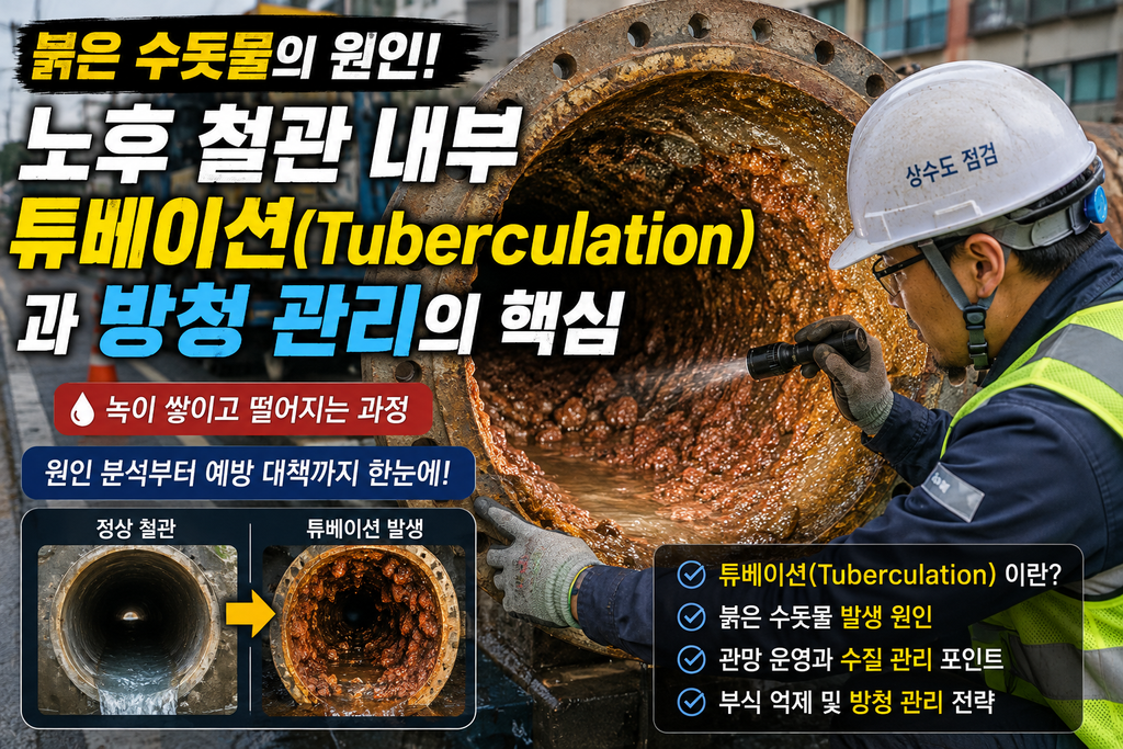 상수도 노후 관망에서 발견되는 붉은 수돗물