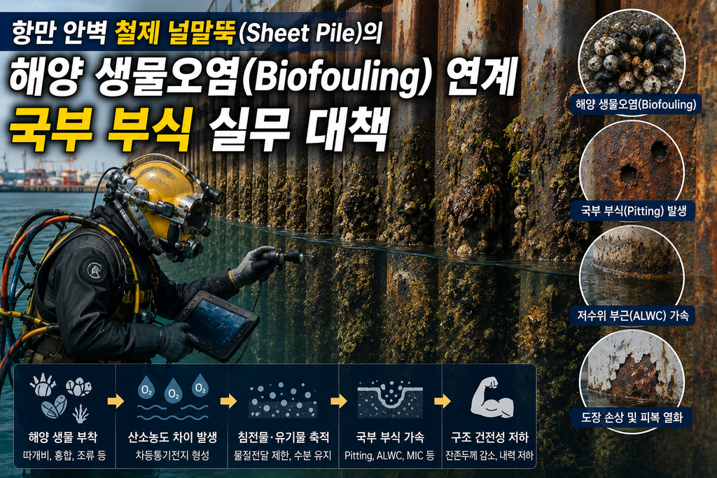 항만 안벽 철제 널말뚝(Sheet Pile)의 해양 생물오염(Biofouling)
