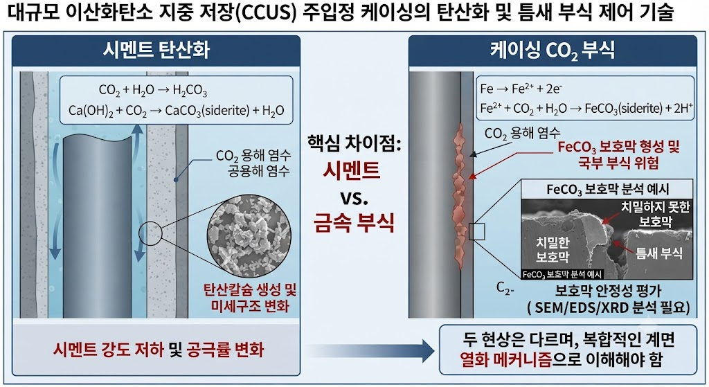 1.대규모 이산화탄소 지중 저장(CCUS) 주입정 케이싱의 탄산화 및 틈새 부식 제어 기술 1 대규모 이산화탄소 지중 저장