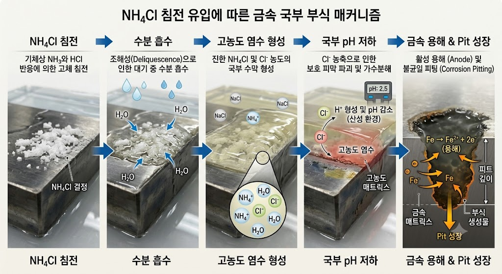 1.정유공장 NH4Cl 부식 원인과 오버헤드 배관 Under-Deposit Corrosion 분석 2 NH4Cl 부식